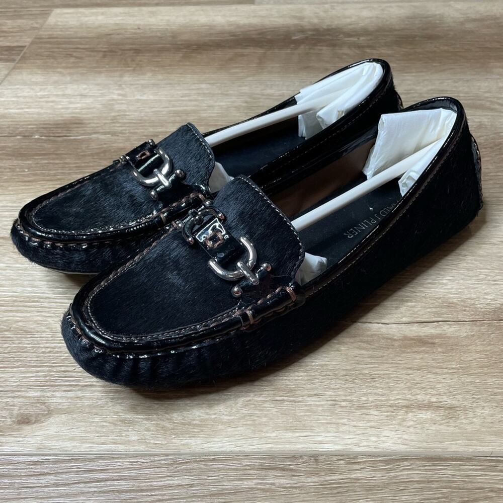 Donald J Pliner Women's Black Calf Hair Driving Moccasin Style Viky Loafers sz 7
